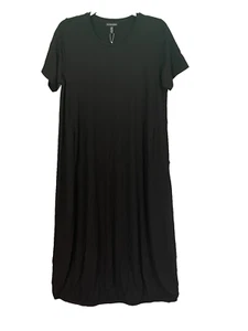 EILEEN FISHER Jersey Lantern Dress BLACK womens SIZE S SMALL NEW - Picture 1 of 3