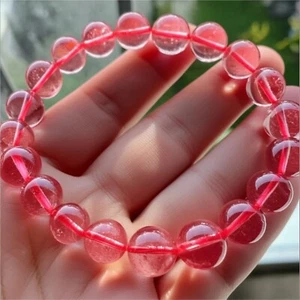 Natural Strawberry Quartz Healing Bracelet Calming Energy Stress Relief Wellness - Picture 1 of 21