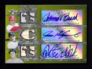 2008 Topps Triple Threads GU Johnny Bench Ivan Rodriguez Carlton Fisk 2/9 - Picture 1 of 2