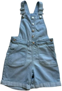 DKNY Denim Shortalls Girls size 7 Jean Dungarees Shorts Overalls in Light Blue - Picture 1 of 13