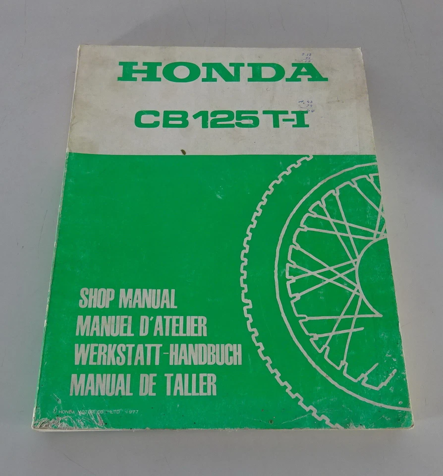 Manual De Taller Honda Motocicleta CB 125 T - I Año 1977 - Imagen 1 de 1
