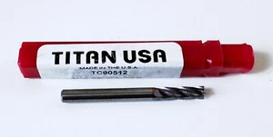 Fresadora de extremo cuadrado TITAN EE. UU. 3/16" X 5/8" LOC X 2" OAL carburo sólido 4 flautas TiCN - Imagen 1 de 6