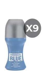 9X Avon Individual Blue Anti-Perspirant Roll-On Deodorant - 50ml X 9 - Picture 1 of 1