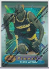 1994-95 TOPPS FINEST CHRIS WEBBER REFRACTOR NO. 120 W/ PEEL WARRIORS