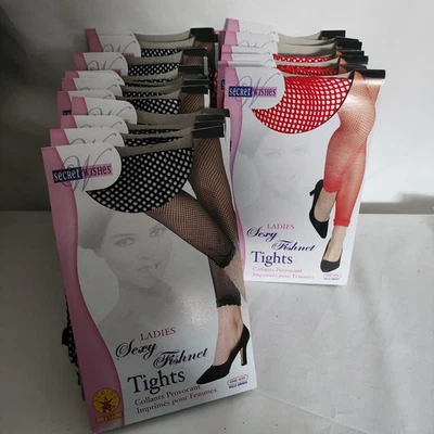 Lote de 18 redes de pesca sin pies hasta el tobillo negras y rojas talla única para mujer Foto 1 de 4