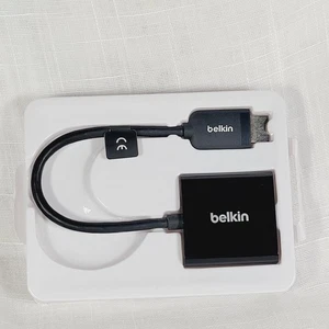 Belkin HDMI To VGA Adapter AV10145BT VGA 3.5MM Projector Video Black Barely Used - Picture 1 of 12
