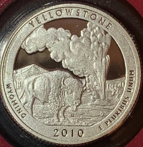 2010~S 90% SILVER * YELLOWSTONE * AMERICA THE BEAUTIFUL QUARTER FROM PROOF SET - Picture 1 of 2