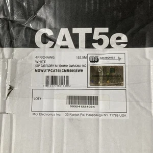 Câble Ethernet cuivre massif MG UTP CAT 5e 100 MHz CMR/CMX 75C 500' blanc - Photo 1/4