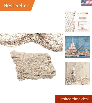 Transforma tu espacio con red de pesca de algodón náutico de 14 pies - Ideal para eventos Foto 1 de 4
