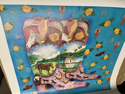 "Cowboy boots”Linnea Pergola  Limited Edition   Canvas    COA - Image 1 of 2