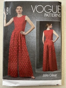 UNCUT Vogue V1806 Julio Cesar Misses Jumpsuit B5 (8-10-12-14-16) Schnittmuster - Bild 1 von 3