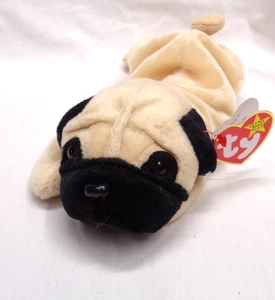 1996 TY Beanie Babys Plüsch PUGSLEY Hund ~ 8 Zoll ~ Neu aus altem Lagerbestand - Bild 1 von 7