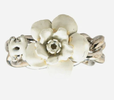 Chanel Ring White Camellia Coco Mark Logo Chain JP12 US6 EU52 W/Box 04P Signed - Image 1 of 4