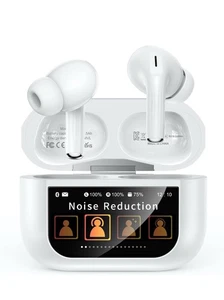 Wireless Earbuds, Bluetooth 5.4 Ear Buds with Multifunctional Touch Screen, ANC - Photo 1 sur 5