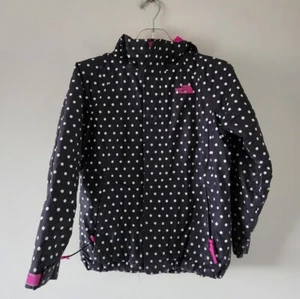 THE NORTH FACE | Polka dot ski jacket windbreaker black pink girls sz 10 12 - Picture 1 of 5