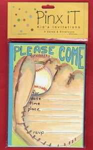 New Kids BASEBALL Sports Themed Boys Kids PARTY INVITATION Cards NEW NIP - Picture 1 of 1