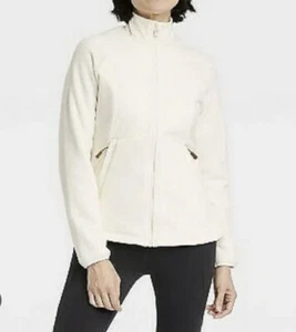 Women's All In Motion Full Zip Athletic Fleece Jacket White XXL Retail $40 - Picture 1 of 8