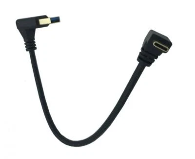 USB 3.0 Up Angle to USB C Male Data Sync Charging Cable - 25cm - Image 1 of 4