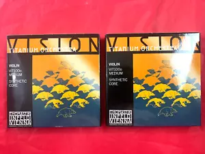 2x Authentic Thomastik Vision Titanium Orchestra Violin String Set Medium 4/4 - Picture 1 of 2