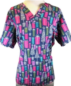 Christmas Scrub Top Women's Size XL Tafford Brand NEW WITH TAGS - Picture 1 of 3
