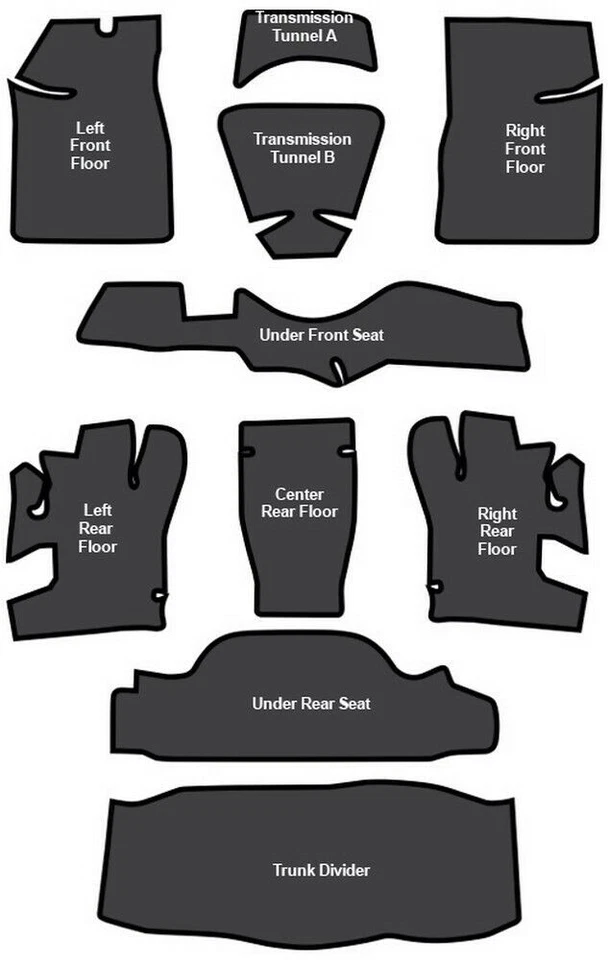 Oldsmobile Cutlass Sound Deadener EVA 1973-77 - Juego de 10 piezas Foto 1 de 1