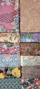 Hoffman Cranston Jinny Beyer Etc Lot 12 Fat Quarters Floral Cottage Vtg Cats 20" - Picture 1 of 24