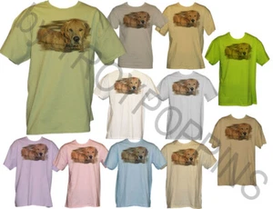 1-CAMISETA DORADA MAÑANA ORO RETREIVER RETRATO PERRO AMANTE DE LA MASCOTA IMPRESA GRÁFICA - Imagen 1 de 12