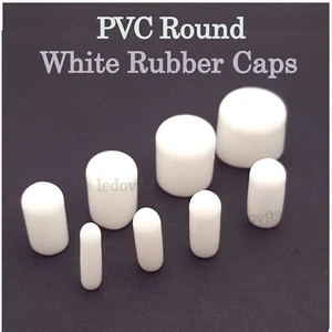 TAPA DE EXTREMO BLANCO TORNILLOS A PRUEBA DE POLVO TUBOS VINILO GOMA PVC ROSCA TAPA - Imagen 1 de 9