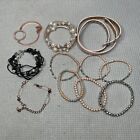 Lot Of 11 Costume Fashion Jewelry Bracelets Unknown Metals & Stones