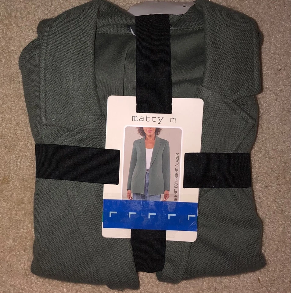 Women's Matty M  'The Knit Boyfriend Blazer'. Green. L - Image 1 of 1