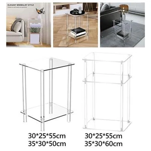 End Table Home Decor Accent Side Table Clear NightStand for Bathroom Kitchen - Picture 1 of 30