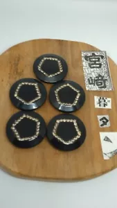 5pcs black -colored 28mm bundle of resin buttons special vintage buttons - Picture 1 of 8