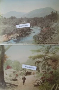 JAPAN 2 large antique photos 1880's/1890's The road of Chuzenji at Nikko - Picture 1 of 5