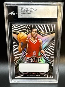 2022 Leaf Exotic Allen Iverson Prismatic Zebra Proof 1/1 - Picture 1 of 2