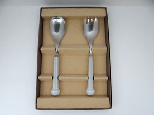 Denby Regency White Serving Set 2 Pieces Spoon Fork England - Picture 1 of 8