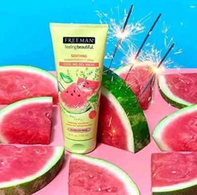 NEW! FREEMAN 1 (6 Oz.) Tube ●WATERMELON + ALOE VERA● Cooling 10-Minute Gel Mask. - Image 1 of 4