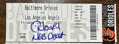 Angels Christian Moore Autographed Inscribed MLB Debut Ticket PSA/DNA COA Signed - Image 1 of 2