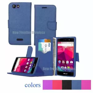 Para BLU Life One (X011Q / X010Q) Leather Wallet Cards Slot Case + Protector de pantalla - Imagen 1 de 14