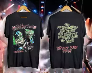 VINTAGE 80s Motley Crue Dr Feelgood Tour Band Unisex Black T-shirt All S-4XL - Picture 1 of 5