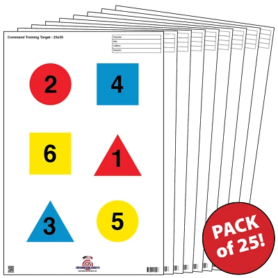 FREEDOM GUN TARGETS 25 Paper Shooting Target Gun Range Pistol Rifle Firearms Command Training 23x35