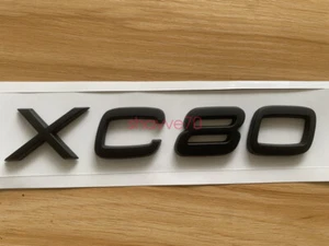 Matte Black " XC80 " Number Letters Rear Trunk Emblem Badge For Volvo XC80 - Picture 1 of 7