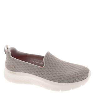 NEW Womens SKECHERS PERFORMANCE GO WALK FLEX-OCEAN WIND Taupe White FABRIC Shoes