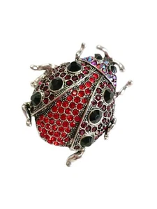  großer Ring XXXL größer Käfer Gummizug Strass Rot Modeschmuck - Bild 1 von 3