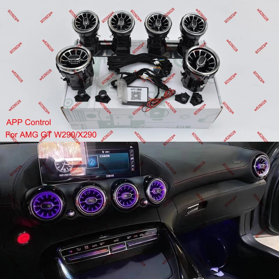 256 Colors APP Control Air Vent LED Ambient Light For Mercedes Benz AMG GT W290 - Image 1 of 4