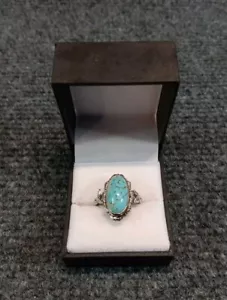 Sterling Silber Ring mit echtem Türkis Stein - Bild 1 von 11