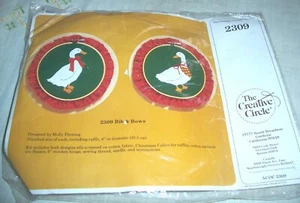 Creative Circle Embroidery Kit Bibs & Bows Geese Wooden Hoops NIP - Picture 1 of 2