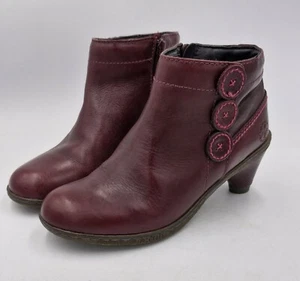 Dr Martens Jenna Dia Smooth Wine Palatino Leather Ankle Boots 2" Heels UK3 EU36 - Picture 1 of 16