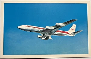 1959 TWA BOEING 707-120 STARSTREAM JET Postkarte Fluggesellschaft Ausgabe Howard Hughes D1 - Bild 1 von 3
