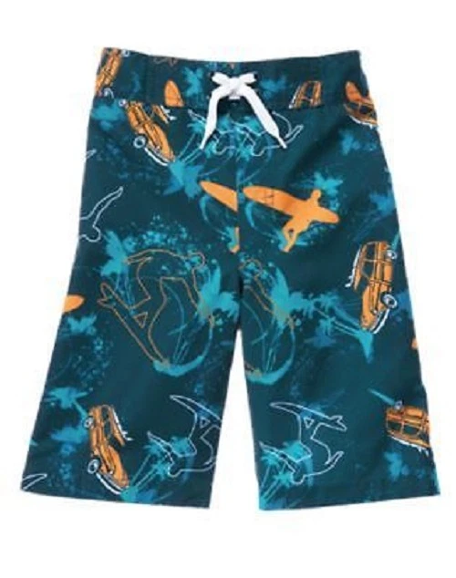 Gymboree Boy's Size 4 Blue Surfing Surfer Swimsuit Swim Trunks Swimwear NEW - Image 1 of 1
