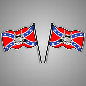 USA Rebel Kreuzflaggen XXL Aufkleber Sticker Set Länder Zeichen LKW Auto Trucker - Bild 1 von 3